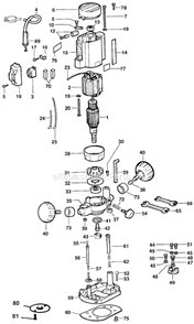 Page A Diagram and Parts List for BD6200 Type 1 Black and Decker Router